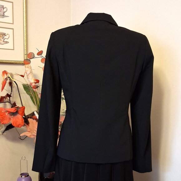 Preowned FRANK WALDER Women's High Quality Lined Black Blazer Jacket Size 38 - Picture 4 of 12